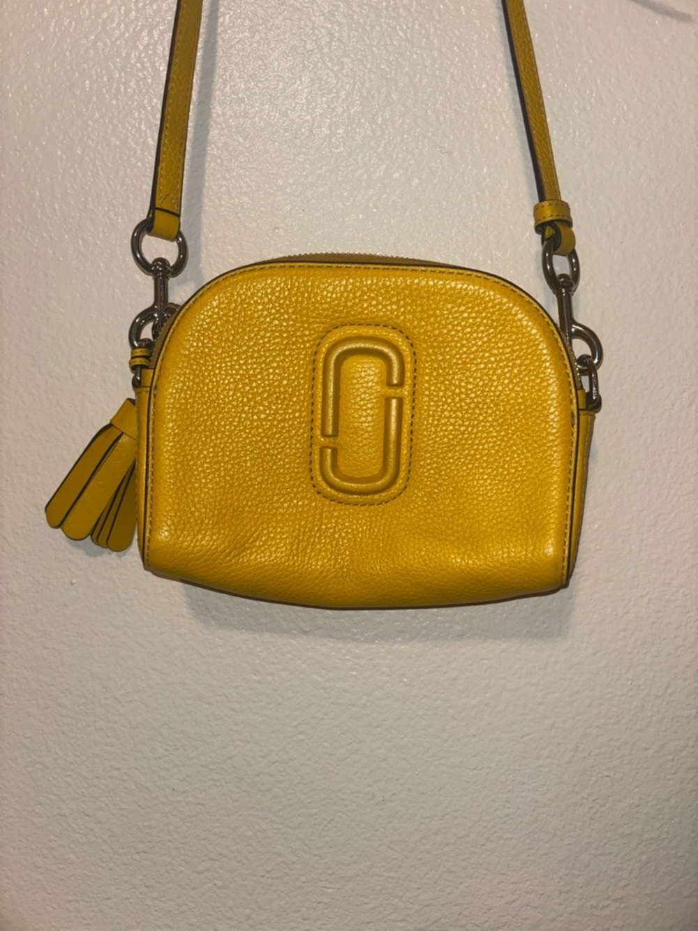 Marc Jacobs The Shutter Crossbody Bag Yellow Leather Silver Hardware - Picture 8 of 9